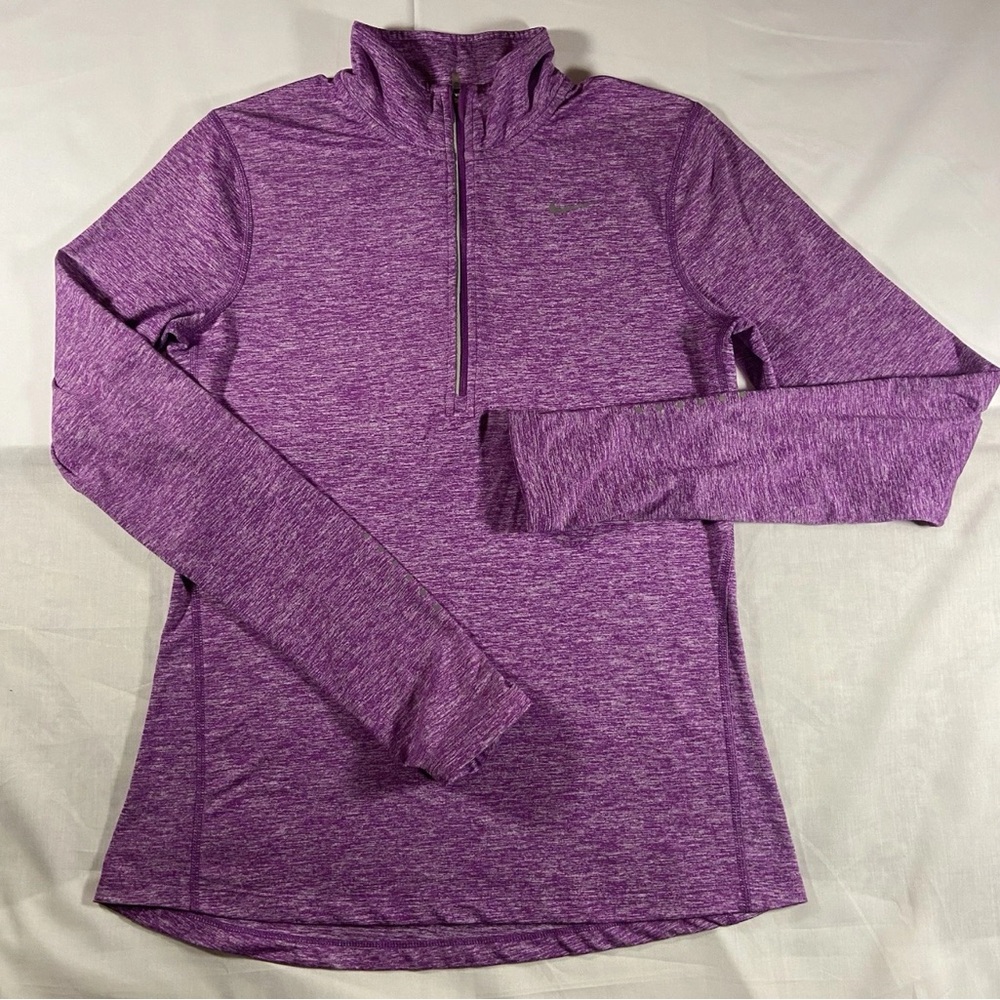 Nike Women's Heathered Purple Quarter-Zip Dri-Fit Sweatshirt